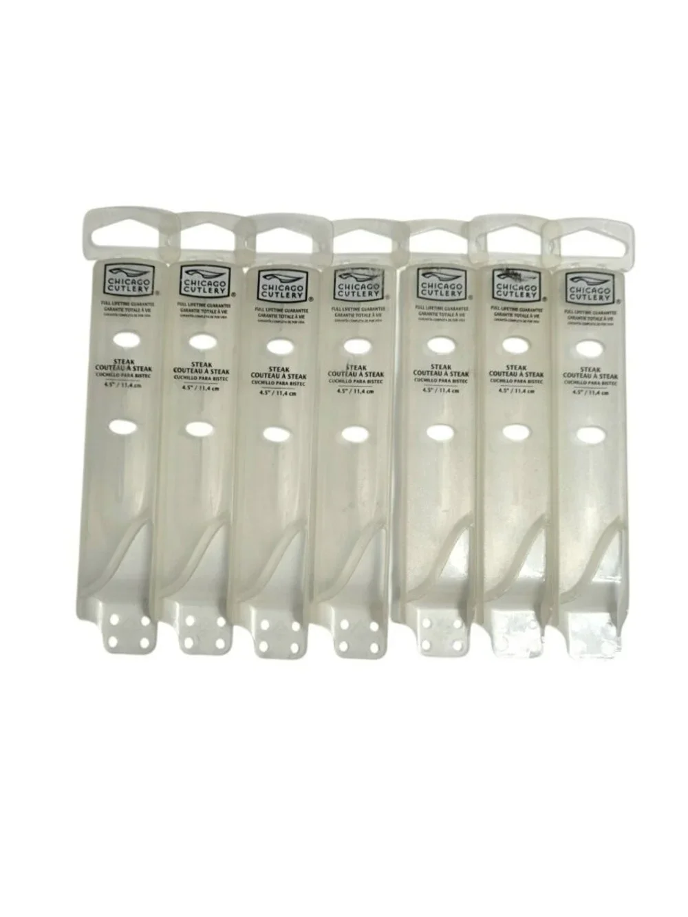 8 Chicago Cutlery Steak Knives Black Rivets Serrated Blade Meat Knife Set Sharp